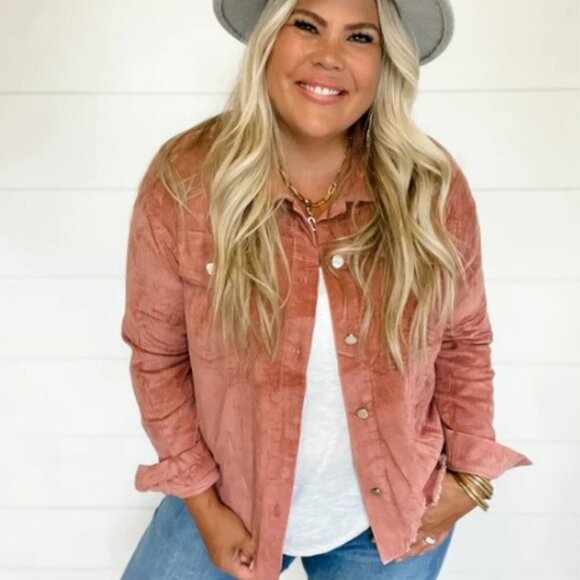 Blakely Jackets & Blazers - Blakely Women's Colbie Corduroy Frayed Hem Shaket - M